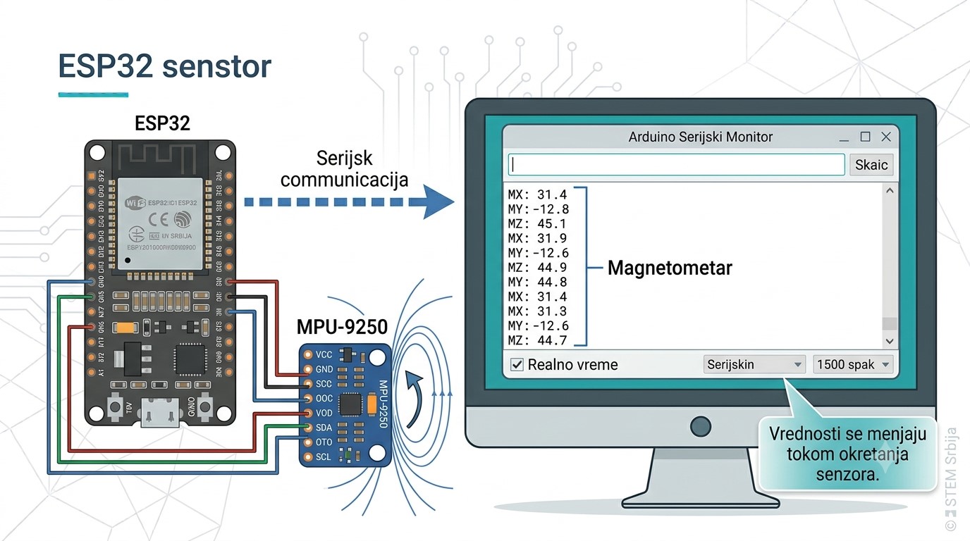 Serial Monitor magnetometar