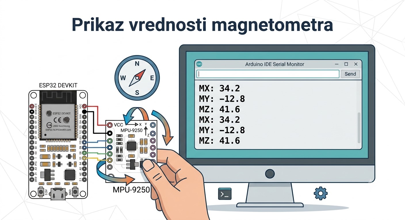 Serial Monitor magnetometar