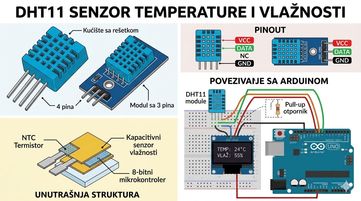 DHT11 senzor temperature i vlažnosti